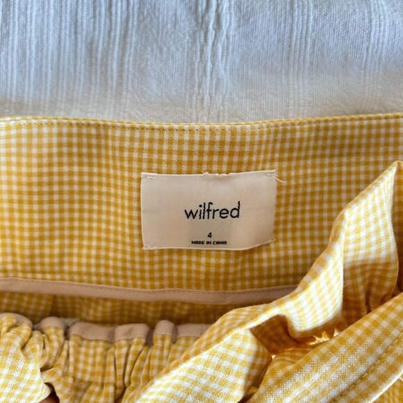 NWOT Aritzia Wilfred GÉLAS Shorts - Wrap Tie Plaid Yellow - Picture 7 of 8